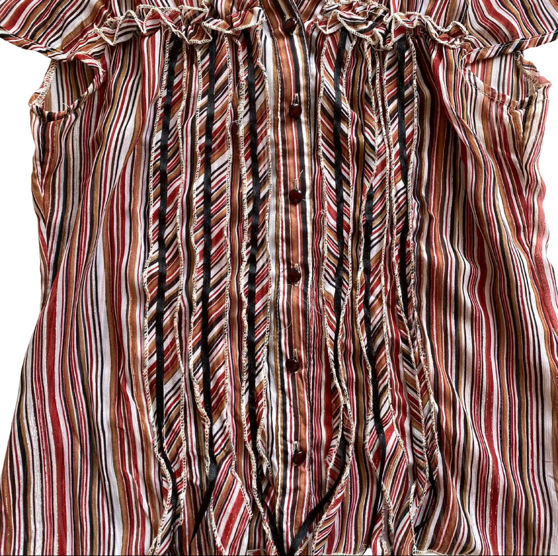 Mesh Red Stripe Top