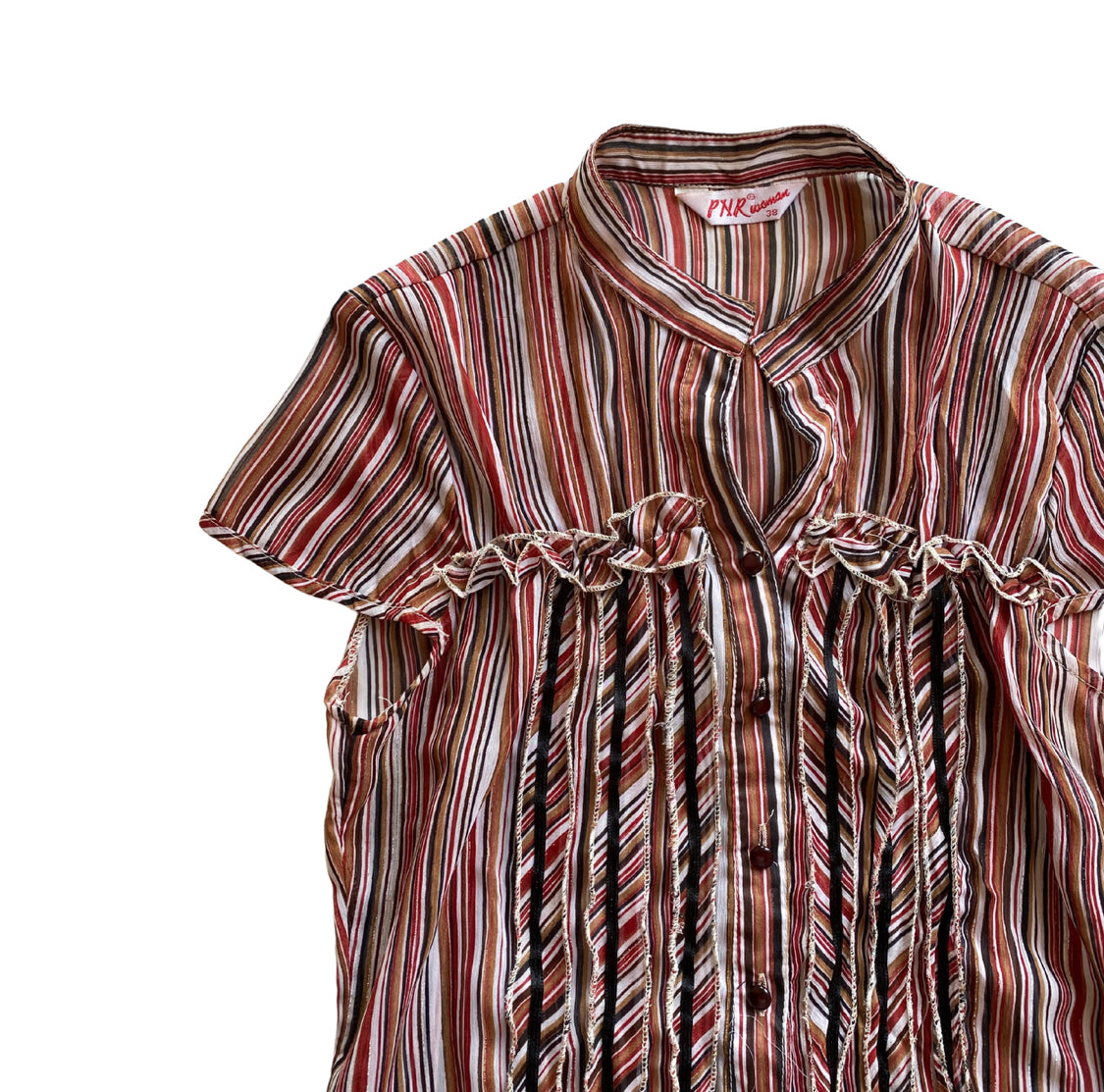 Mesh Red Stripe Top