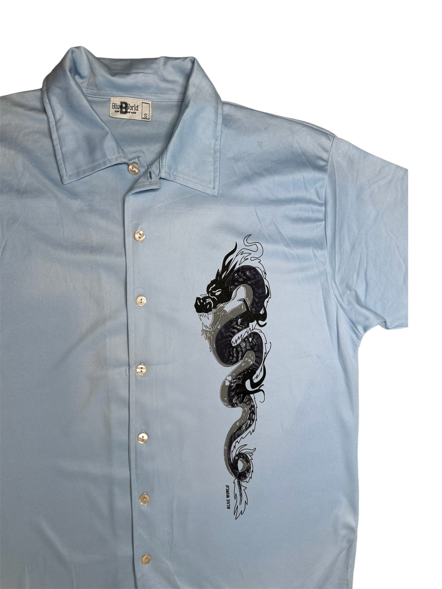 Silk Blue Dragon Shirt